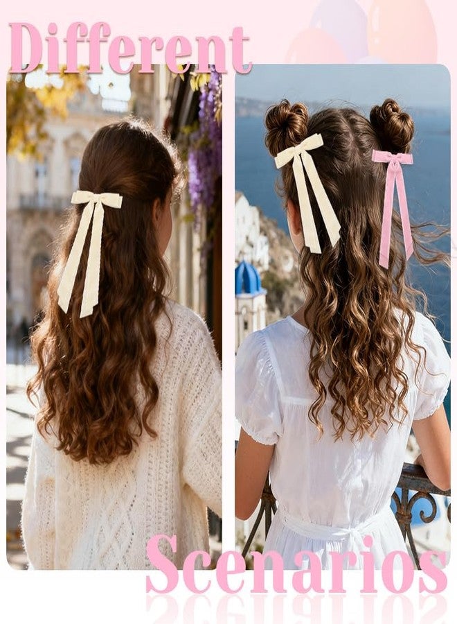 Borhmty Velvet Bows Clips for Girls Women Pink and Yellow Bow Hairclips for Thick Fine Hair Bow Accesssories for Women Girls Daughter Girlfriend Decorative Hairclip Hair Barrettes for 2pcs - Image 5
